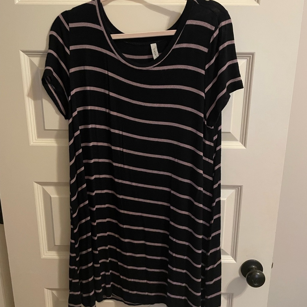 Striped Black and Pink Women's Dress